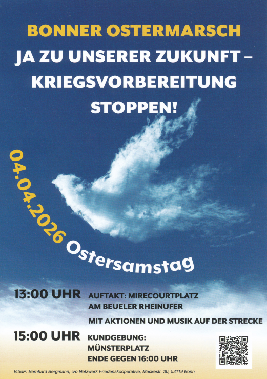 Flyer zum Bonner Ostermarsch, Vorderseite